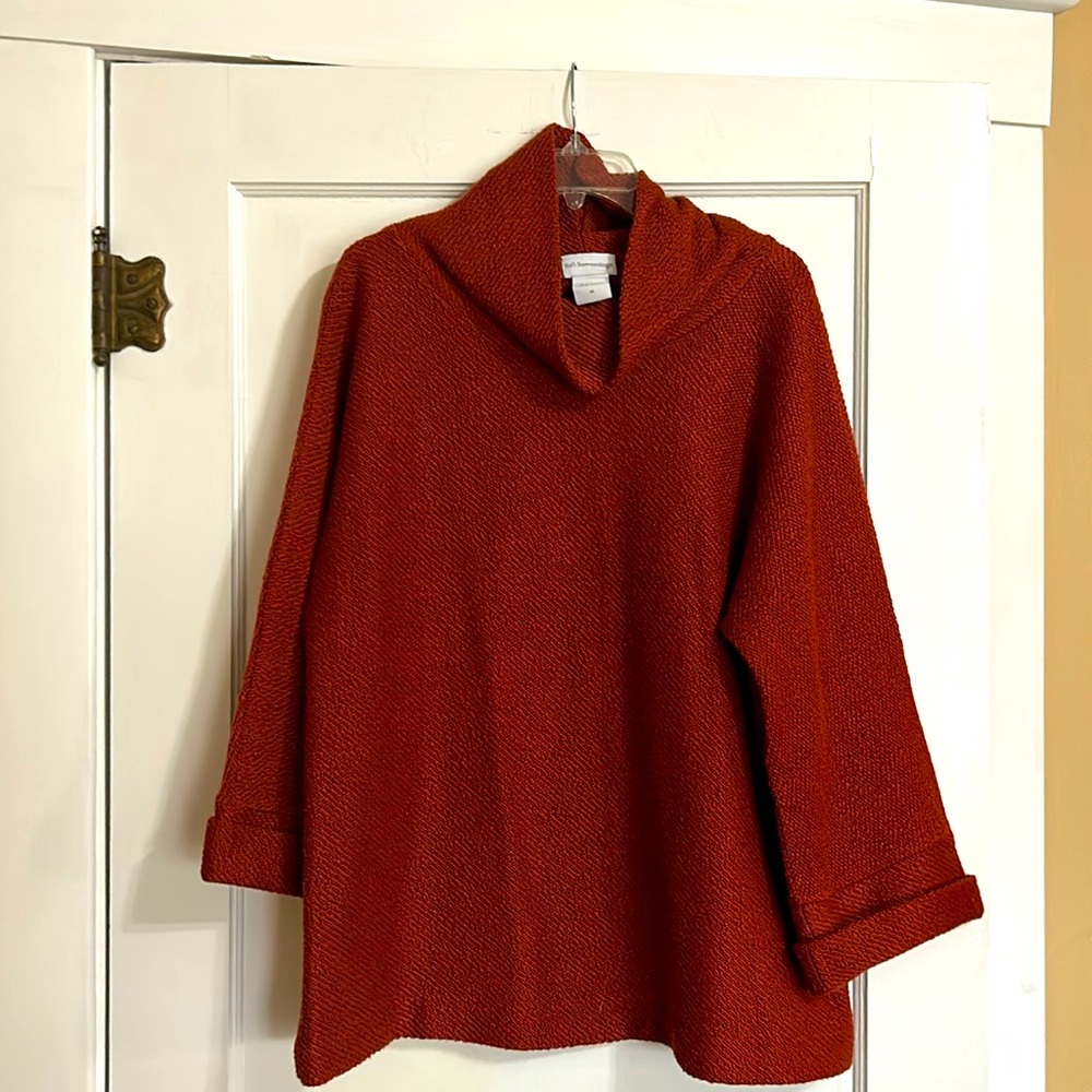 Soft Surroundings cowl neck rust colored pullover.  Size Medium